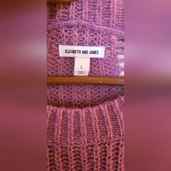 Elizabeth and James Lavender Cableknit Sweater - Picture 3 of 5